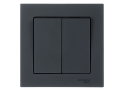 Радиовыключатель двухклавишный HiTE PRO Base-2F серый