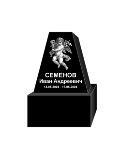 Фото вертикального бюджетного памятника на могилу прямоугольный маленький на большом постамент в СПб