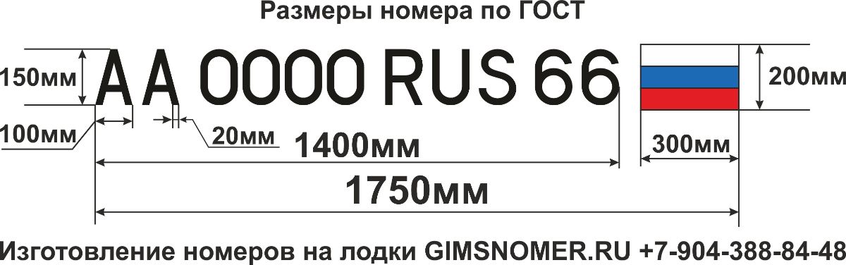 Размер номера на лодку гост размеры