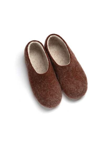 Войлочные тапочки коричневые