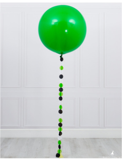 Шар гигант зеленый с гирляндой+надпись