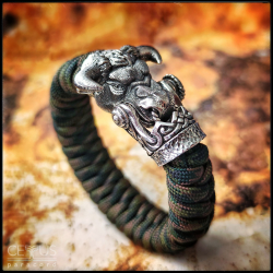 Браслет из паракорда Телец, серебро