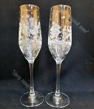 Бокалы для шампанского "Новогодние гулянья"