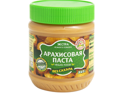 Арахисовая паста (Азбука Продуктов) без сахара с кусочками арахиса 340гр (12)