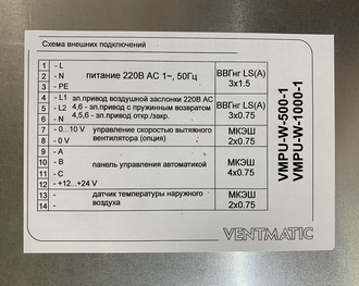 КОМПАКТНАЯ ПРИТОЧНАЯ УСТАНОВКА ДО 500 м3/ч ВОДЯНОЙ НАГРЕВ, 1 фаза 230В (модель VMPU-W-500-1)