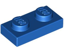 Plate 1 x 2, Blue (3023 / 302323)