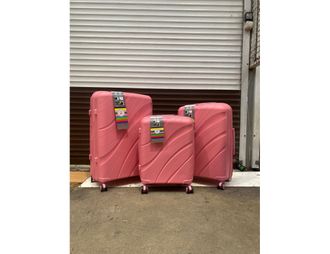 Комплект из 3х чемоданов Impreza Sea Полипропилен S,M,L Розовый