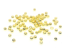 Кримпы обжимные медь ЛЮКС 2 мм, позолота 14К, цена за набор