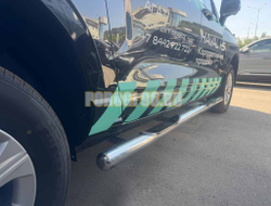 Пороги труба с проступью Папа Тюнинг d76 для Haval H5 2024-