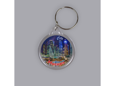 Пластиковый брелок круг 40 мм. - деловой центр Москва-Сити, Москва | интернет-магазин 2fru.ru