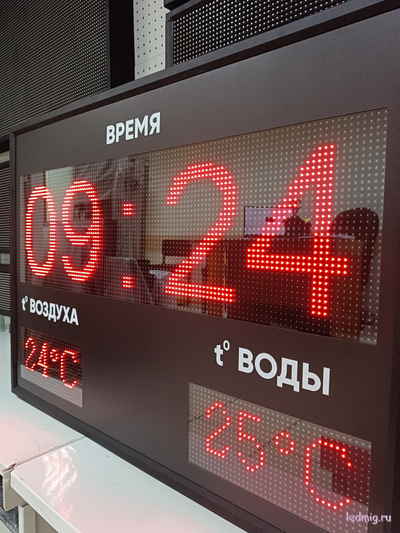 Табло с температурой воздуха и воды 730*1010мм (красный)