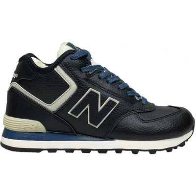 New Balance 574 High Leather Blue с мехом мужские
