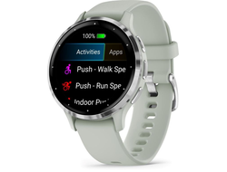 Garmin Venu 3S Silver Stainless Steel Bezel with Sage Gray Case and Silicone Band (010-02785-01 / 010-02785-51)