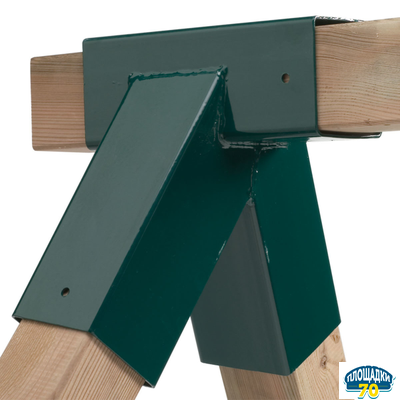 Металлический крепёж "100 градусов" для изготовления качели без бетонирования