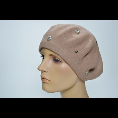 Светло- коричневый горчичный берет фетровый Vizio Италия 3633