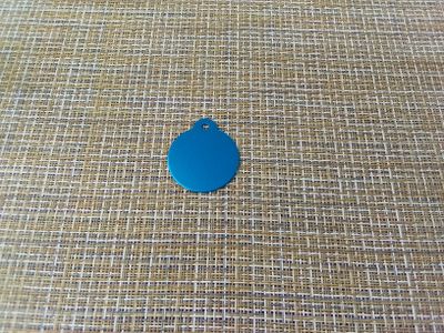 Подвеска кулон круг 32x32мм алюминий голубой