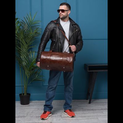 Кожаная дорожная сумка Faenza Premium brown (арт. 
4033-02)