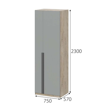 Этна шкаф Ш 57*75 Дуб эндгрей/Софт грей