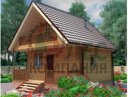 Баня 6x6 из профилированного бруса с мансардой