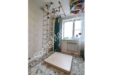 ДСК ЮНЫЙ АТЛЕТ МОДЕЛЬ "ПОЛ-ПОТОЛОК-Т", цвет белый + МАТ ГИМНАСТИЧЕСКИЙ 2,0Х1,0Х0,1 М "PERFETTO SPORT" БЕЖЕВЫЙ СКЛАДНОЙ