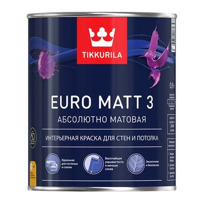 Краска-основа ВД Euro 3/Euro Matt 3 д/стен и потолков Tikkurila