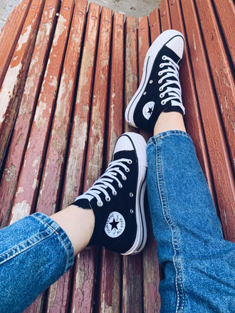 Кеды Converse Lift на платформе черные высокие