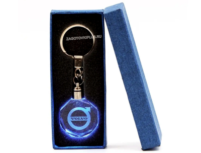 Брелок кристалл с подсветкой с логотипом VOLVO