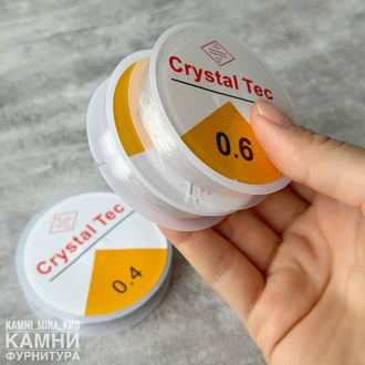 Силиконовая резиночка прозрачная оранж. наклейка (Китай) 0,4 /0,6 /0,8 мм, цена за катушку