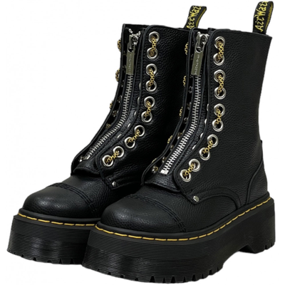 Dr Martens 1490 Sinclair Combs Leather Platform Black
