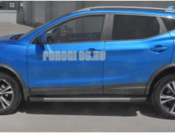 Пороги алюминиевые "Элеганс" РусСталь для Nissan Qashqai 2019-