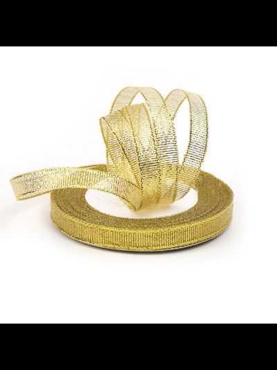Лента метал. с люрексом/парча 12мм (золото), 22,8м