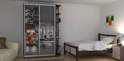 Шкаф-купе Дуо-Фото-2 (Ночной Лондон) 1200*450*2200
