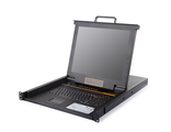 Выдвижная Консоль Kinan LCD KVM over IP высокой плотности по кабелю Cat 5 17",Клавиатура, Тачпад, TFT-дисплей, 8 портов с поддержкой DVI/HDMI/VGA+USB+PS/2, локально 1280x1024 60Hz, удаленно 1920*1080 60Hz, OSD, Internet, замена Kinan LC2708i (HT1708)