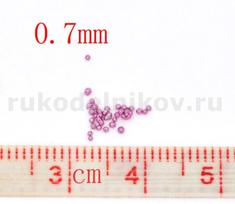 микробисер, диаметр-0,7 мм, цвет-розовый, 3 гр/уп