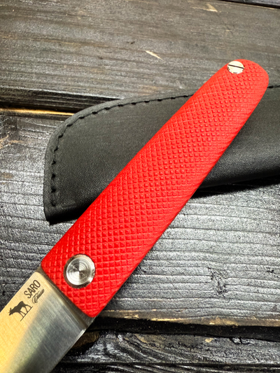 Фрикционный складной нож Скин-ду Малый сталь AUS10, рукоять G10 красный