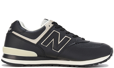 New Balance 574 Black White Leather