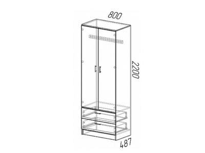 Дуэт шкаф платяной Дуб вотан/Белый