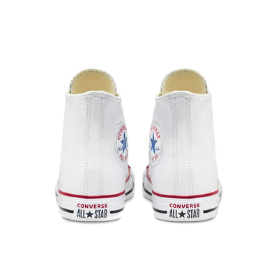 Кожаные кеды Converse белые высокие 132169C фото сзади