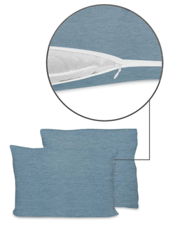 Наволочки Cleo трикотажные на молнии 50х70 100% хлопок (2шт.) (голубая ель меланж) 57/26