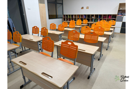 Стол ДУ-25 и стул СУ-68-ПР (оранжевый пластик)