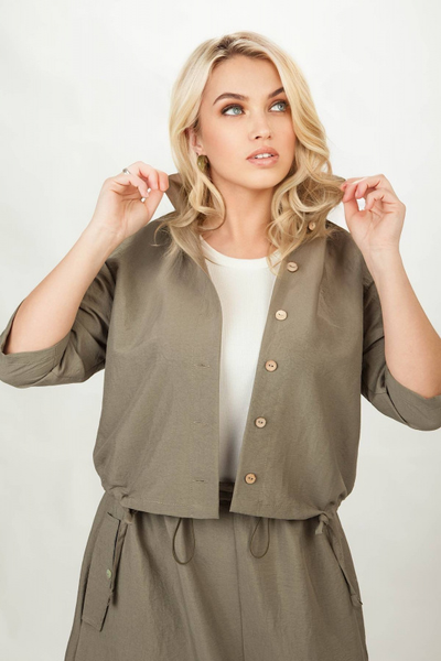 Жакет 4387 _ Юбка 179 хаки