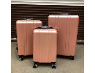 Комплект из 3х чемоданов Поликарбонат Olard S,M,L пудровый