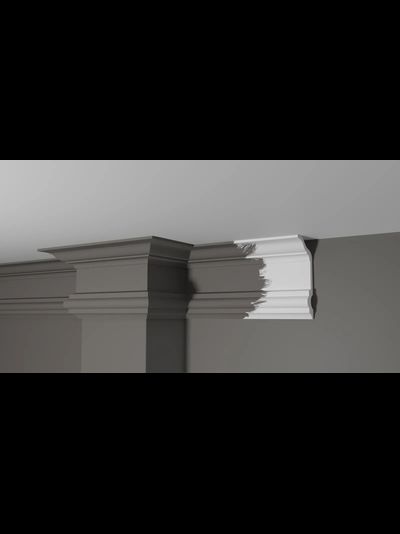 Потолочный плинтус DECOR-DIZAYN DD505, из дюрополимера, под покраску, ударопрочный, 2 метра