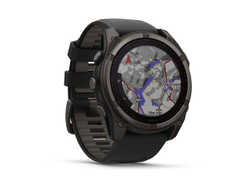 Умные часы Garmin Fenix 8 - 51 мм Solar, Sapphire титановый угольно-серый с DLC-покрытием и черным ремешком (010-02907-11)