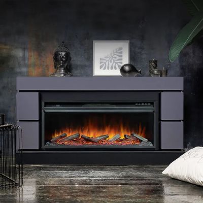 Линейный электрокамин Modern SFT-GR с очагом Vision 42 LOG LED