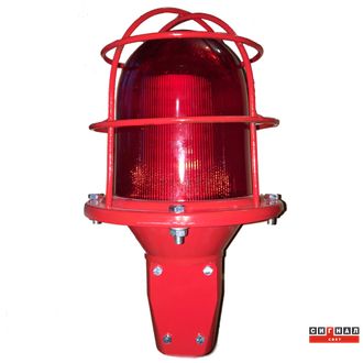 Светодиодный заградительный огонь СДЗО-05-2 &gt;35кд, тип «B», 220V AC, IP65. Красное стекло