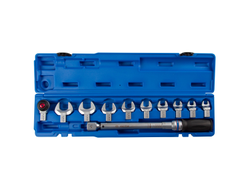 Динамометрический ключ 14х18 мм, 20-100 Нм, "FIT", с набором рожковых насадок 13-30 мм, кейс KING TONY 345201D11MR