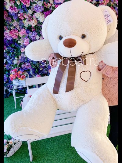 Большой плюшевый медведь 150 см бежевый Михель