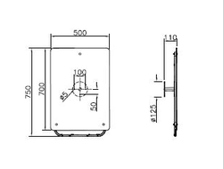 Зеркало с изменяемым углом наклона VitrA Arkitekt, A44002