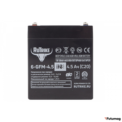 Аккумуляторная батарея RuTrike 6-GFM-4,5 (12V4,5A/H C20)
